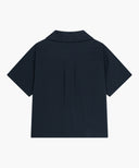 KIDS SEERSUCKER HALF SHIRT IN NAVY image 7