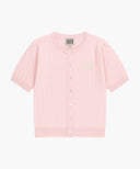 W SMALL CLASSIC LOGO HALF KNIT CARDIGAN SET UP IN LIGHT PINK image 7