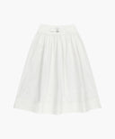 W COTTON WAIST WRINKLE SKIRT IN WHITE image 7