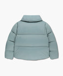 W WIDE COLLAR DOWN JACKET IN ASH BLUE image 7