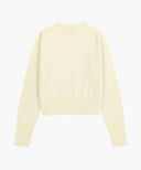 W SMALL CLASSIC LOGO CROP KNIT PULLOVER IN IVORY image 9