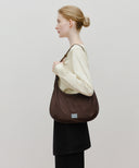 CLASSIC LOGO ROUND SHOULDER BAG IN BROWN image 7