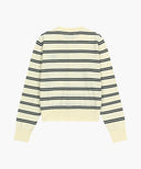 W STRIPE KNIT CARDIGAN IN IVORY image 7