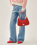 CLASSIC LOGO HOBO BAG IN RED image 7