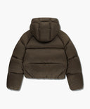 W REGULAR LOGO HOODED CROP DOWN JACKET IN BROWN image 7