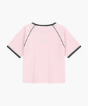 W AEROCOOL SMALL CLASSIC LOGO SLIM RINGER TEE IN PINK