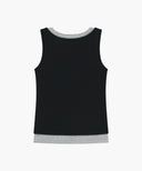 W LAYERED SLEEVELESS IN BLACK image 7