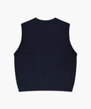 KIDS BEAR CLASSIC LOGO KNIT VEST IN NAVY image 7