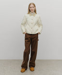 W DETACHABLE QUILTING JACKET IN IVORY image 9
