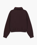 W CLASSIC LOGO HALF-ZIP UP CROP SWEATSHIRT IN BROWN image 7