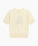 W DOODLE BEAR HALF KNIT PULLOVER IN IVORY image 7
