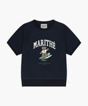 KIDS RAGLAN HALF SWEAT SET-UP IN NAVY image 7