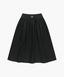 W COTTON WAIST WRINKLE SKIRT IN BLACK image 7