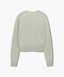 W HALF KNIT ROUND NECK CARDIGAN SET UP IN OATMEAL image 9