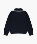 KIDS W LACE COLLAR CARDIGAN IN NAVY image 7