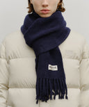 FUZZY SOLID KNIT MUFFLER IN NAVY image 7
