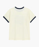 VINTAGE LOGO RINGER TEE IN IVORY image 7