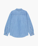UNI BASIC DENIM SHIRT IN LIGHT BLUE image 10