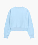 W FLOWER CLASSIC LOGO CROP SWEATSHIRT IN SKY BLUE image 7
