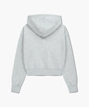 W SMALL CLASSIC LOGO CROP HOODIE IN LIGHT HEATHER GREY