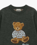 DOODLE BEAR KNIT PULLOVER IN CHARCOAL GREY image 7