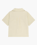 KIDS SEERSUCKER HALF SHIRT IN LIGHT BEIGE image 7