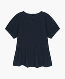 KIDS W PEPLUM BLOUSE IN NAVY image 7