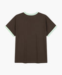 AEROCOOL CRACK CLASSIC LOGO RINGER TEE IN BROWN image 7