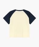 W SMALL REGULAR LOGO RAGLAN CROP TEE IN NAVY image 7