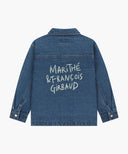 KIDS LETTERING LOGO DENIM JACKET IN BLUE