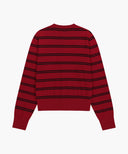 W STRIPE KNIT CARDIGAN IN RED image 7