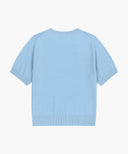 W SMALL CLASSIC LOGO HALF KNIT PULLOVER IN SKY BLUE image 7
