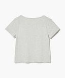 W BASIC CROP TEE IN LIGHT HEATHER GREY image 7