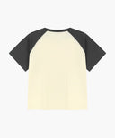 W SMALL REGULAR LOGO RAGLAN CROP TEE IN CHARCOAL GREY image 7
