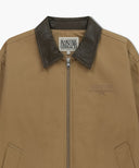 GRAPHIC EMBROIDERY COTTON BOMBER JACKET IN BEIGE image 7