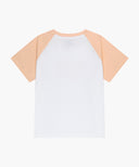KIDS CLASSIC LOGO OVERSIZED RAGLAN TEE IN CORAL PINK
