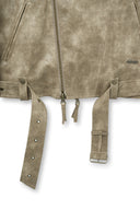 FAUX LEATHER BELTED RIDER JUMPER IN CHARCOAL GREY image 18