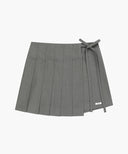 W LAYERED PLEATS SKIRT PANTS IN GRAY image 8