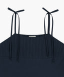 W PINTUCK CAMISOLE BLOUSE IN DARK NAVY image 8