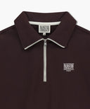W CLASSIC LOGO HALF-ZIP UP CROP SWEATSHIRT IN BROWN image 8