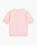 W SMALL CLASSIC LOGO HALF KNIT CARDIGAN SET UP IN LIGHT PINK image 8