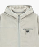 MARITHÉ SPORT FLEECE HOOD ZIP-UP JACKET IN LIGHT GRAY image 8