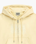 W CLASSIC LOGO CROP HOODIE ZIPUP IN BUTTER image 8