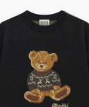 DOODLE BEAR KNIT PULLOVER IN NAVY image 8
