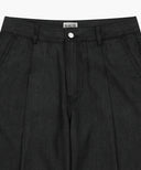 M WIDE FIT TUCK SUMMER DENIM PANTS IN BLACK