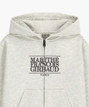 KIDS CLASSIC LOGO EMBROIDERY HOODIE ZIP-UP IN OATMEAL image 8