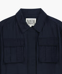 W CROP SHEER JACKET IN NAVY image 8