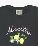 W LEMON GRAPHIC SLIM CROP TEE IN CHARCOAL GREY image 12