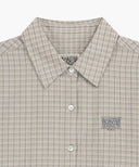 W PATTERN SHEER SHIRT IN GREY PINK image 14