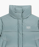 W WIDE COLLAR DOWN JACKET IN ASH BLUE image 8